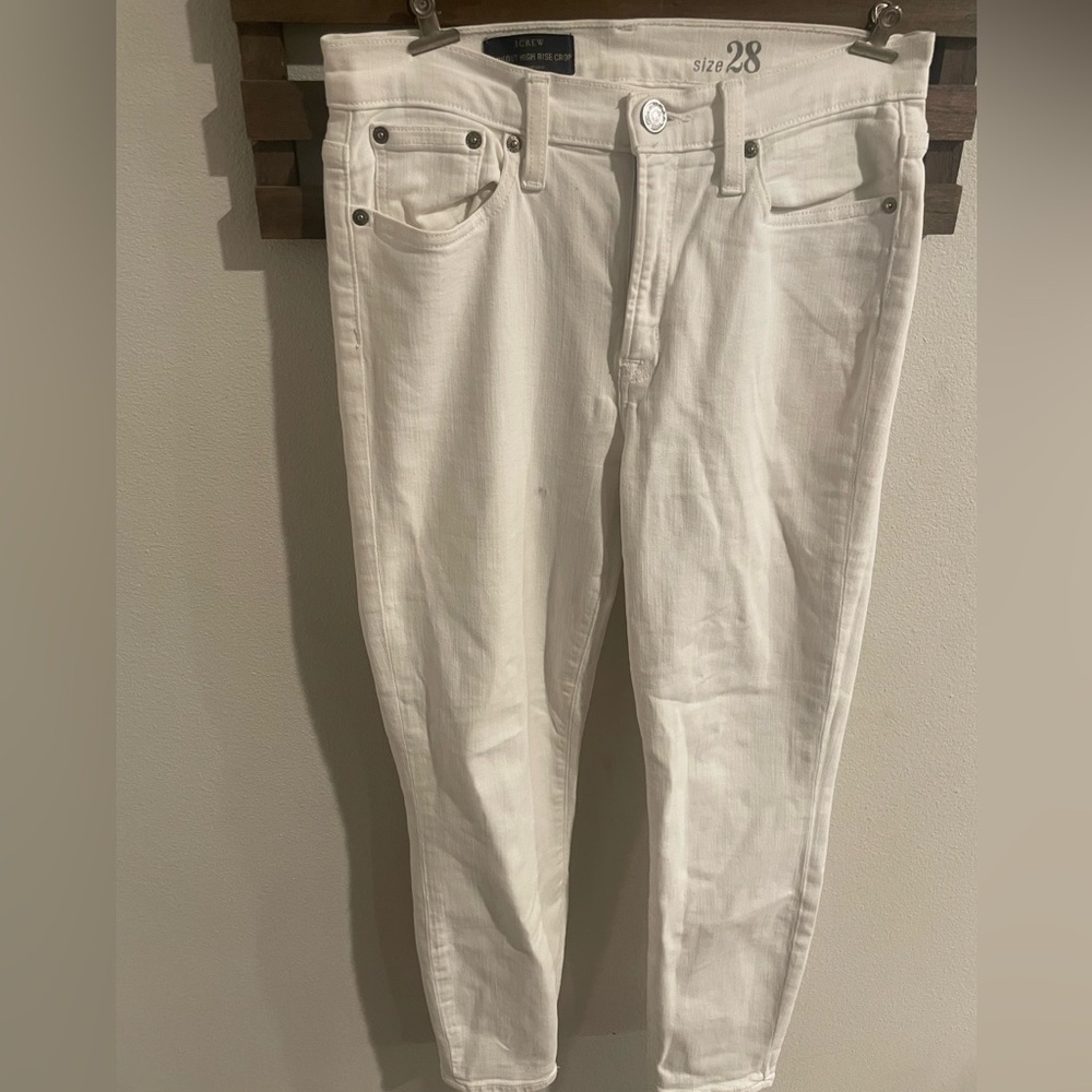 J. Crew White High Rise Crop‎ Jeans Size 28